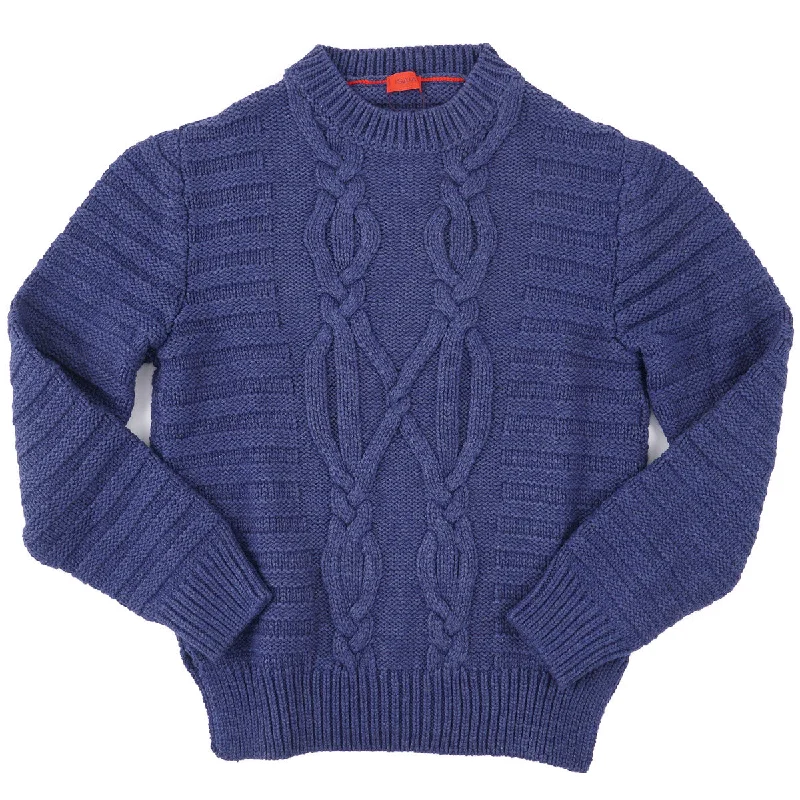 Isaia Cable Knit Cashmere-Silk Sweater British Gentleman Style British Gentleman Style