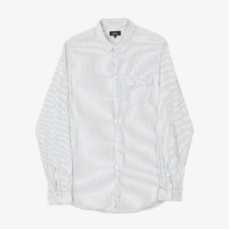 Stripe Textured Shirt Refined Men's European Refined Men's European