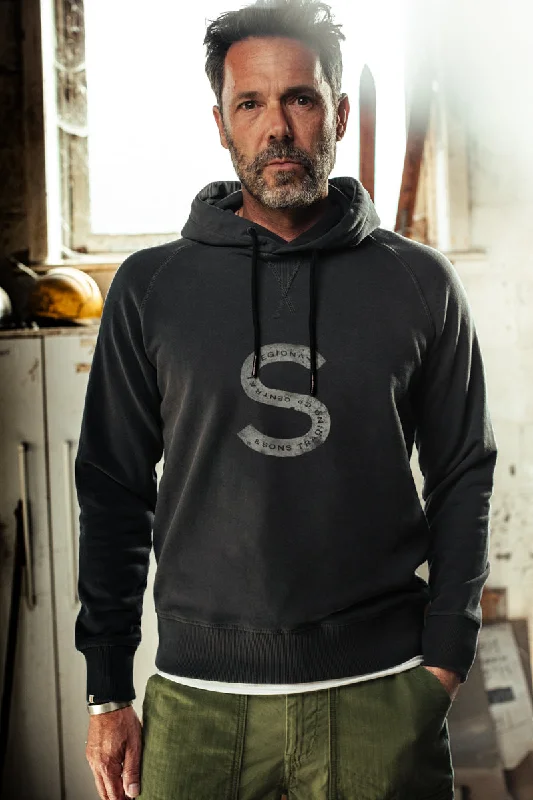 &SONS Vintage S Hoodie Black Fade Masculine Men's  Masculine Men's 