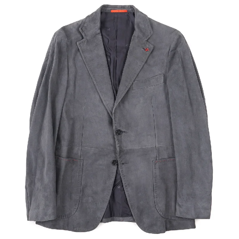 Isaia Slim-Fit Lamb Suede Leather Blazer Sporty Men's Athleisure Sporty Men's Athleisure Isaia Slim-Fit Lamb Suede Leather Blazer Sporty Men's Athleisure Sporty Men's Athleisure