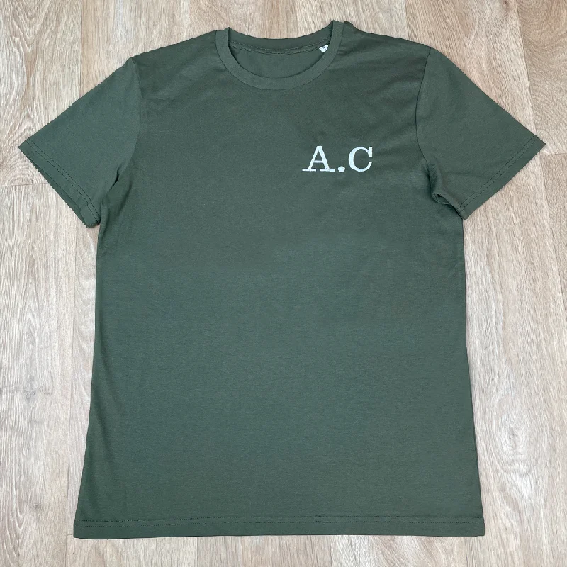 MRK STITCH - Embroidered Personalised Initial T-Shirt Hip Men's Retro Hip Men's Retro MRK STITCH - Embroidered Personalised Initial T-Shirt Hip Men's Retro Hip Men's Retro