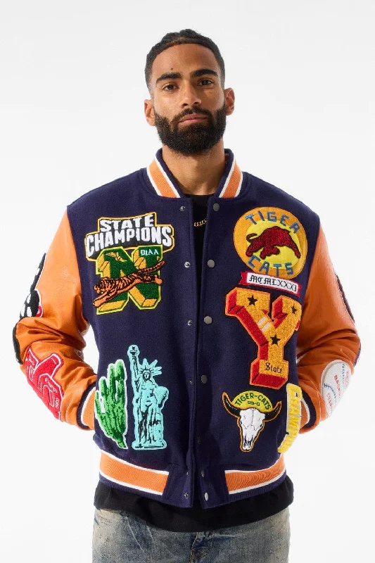 Empire City Varsity Jacket (Queens) Modern Men's Geometric Modern Men's Geometric