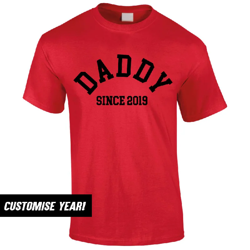 Personalised Daddy Since T-Shirt (MRK X) Casual Men's Loose Casual Men's Loose