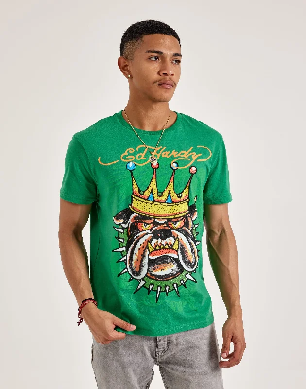 Ed Hardy Bulldog Rhinestone Tee Sporty Men's Tennis Sporty Men's Tennis