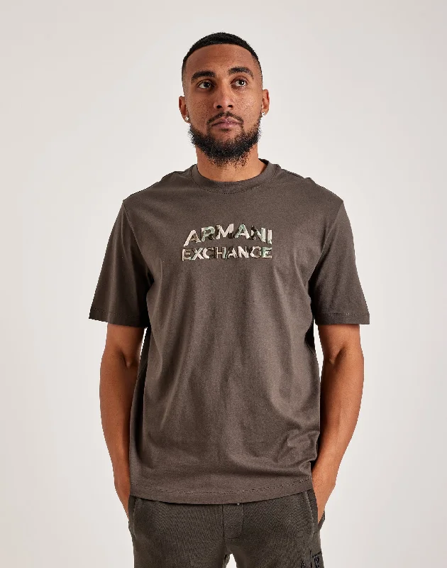 Armani Exchange Embroidered Logo Tee Trendy Men's Oversized Trendy Men's Oversized