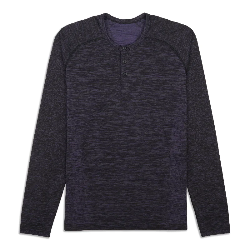 Metal Vent Tech Henley Long Sleeve Shirt - Resale Sophisticated Men's French Sophisticated Men's French