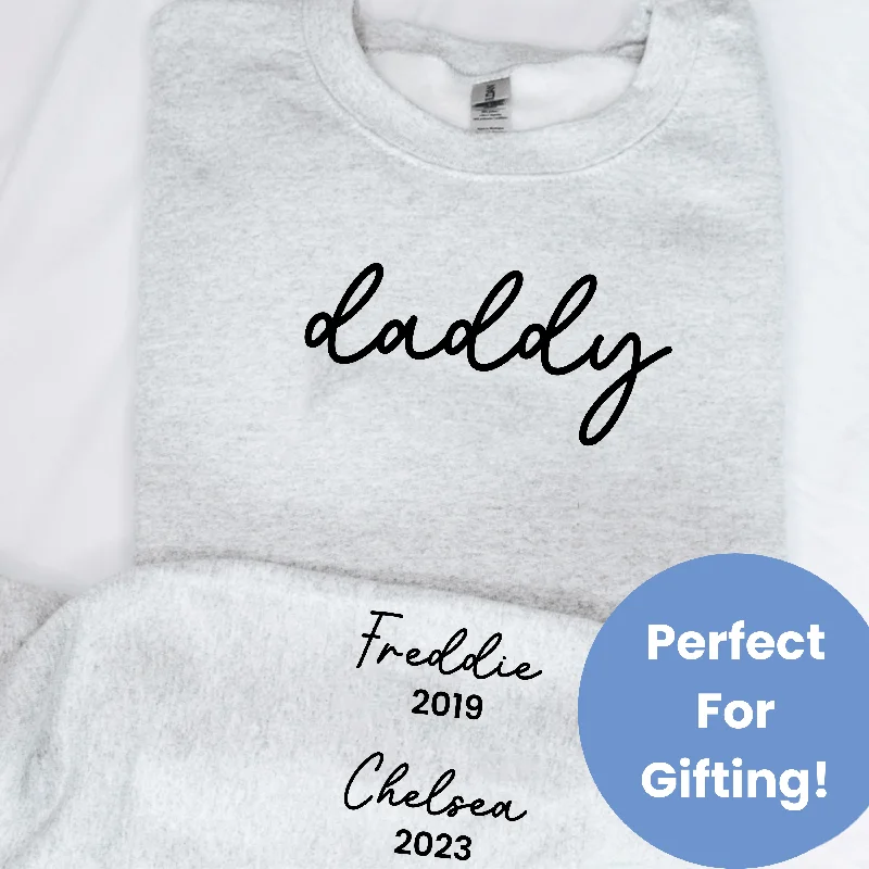 On My Sleeve Personalised Daddy Sweatshirt Bold Men's Animal Bold Men's Animal