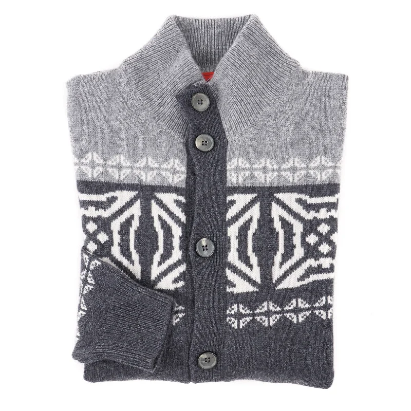 Isaia Cashmere Bomber Cardigan Sweater Lumberjack Lumberjack