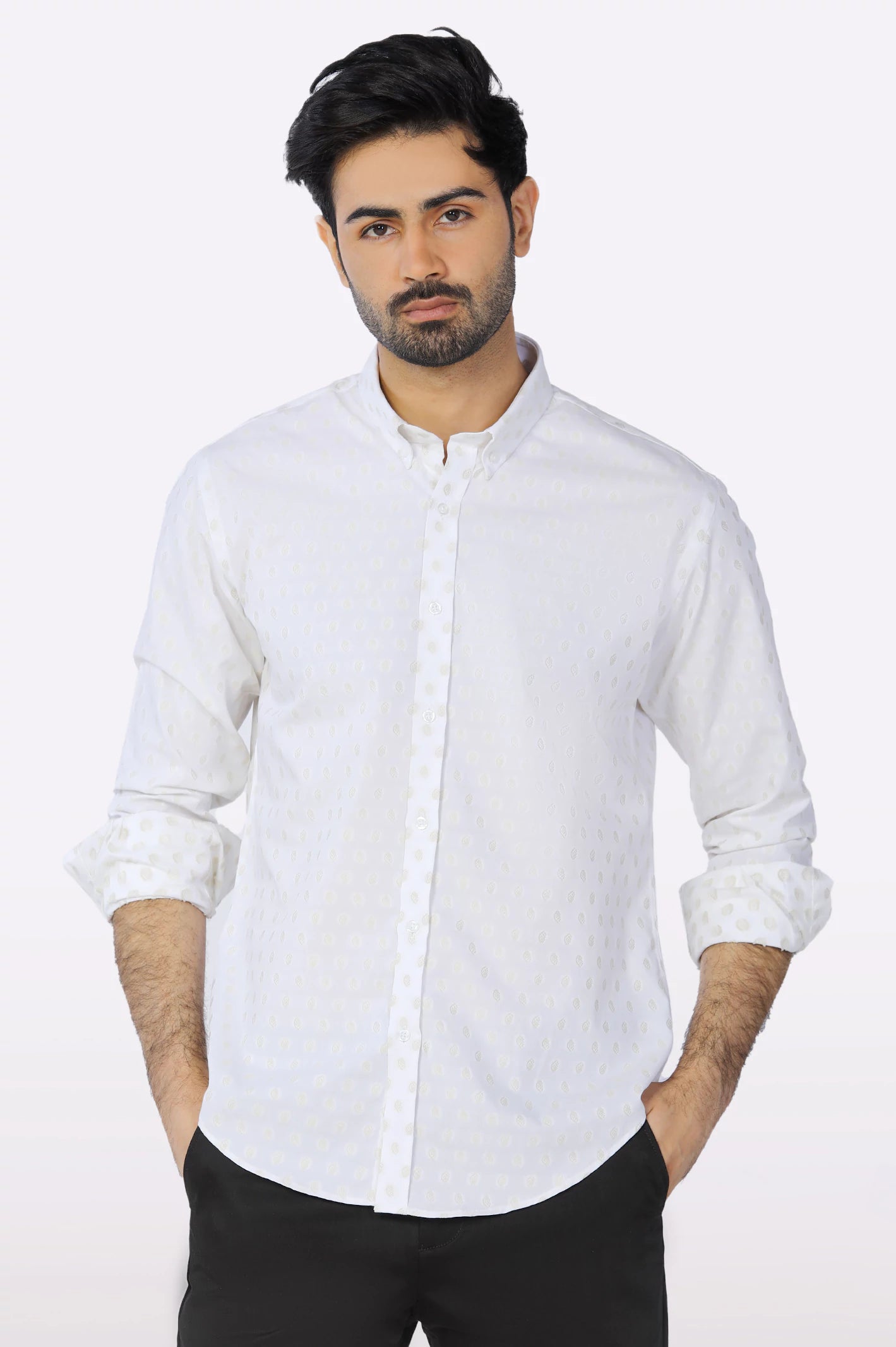 White Textured Casual Shirt Streetwear Style Streetwear Style