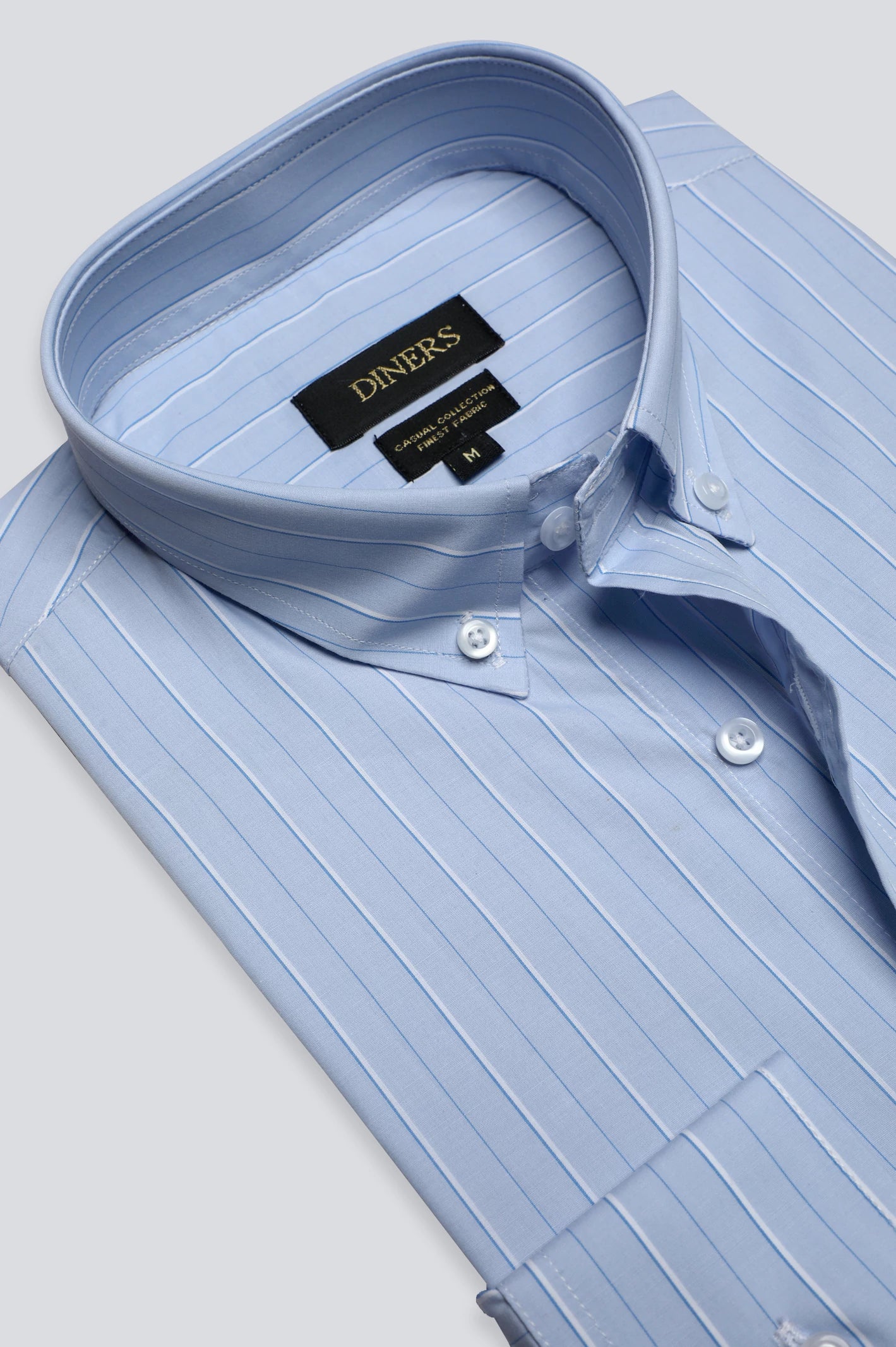 Light Blue Stripe Casual Shirt Practical Men's Multi Practical Men's Multi
