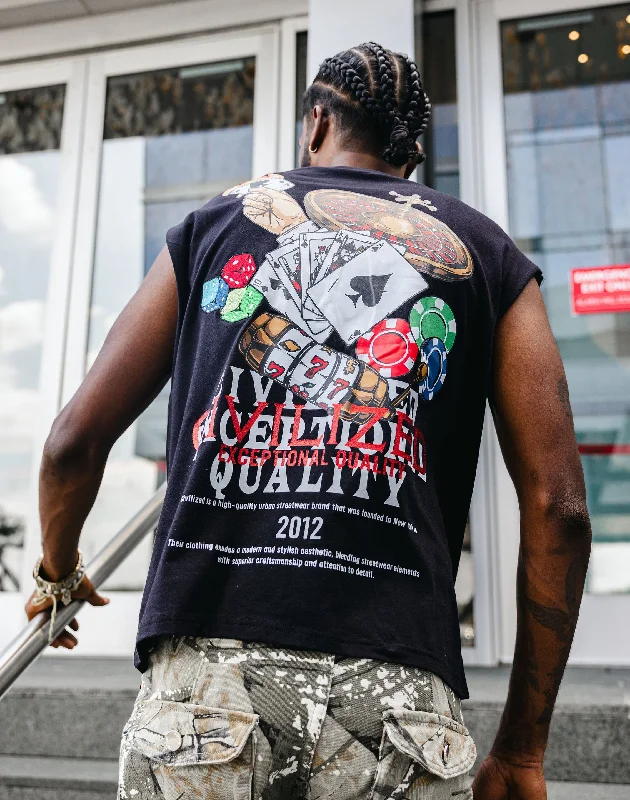 Civilized Dice Game Sleeveless Tee Youthful Men's Pop Youthful Men's Pop