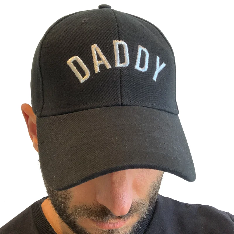 Daddy Tonal Black Embroidered Cap Sleek Men's Contemporary  Sleek Men's Contemporary 