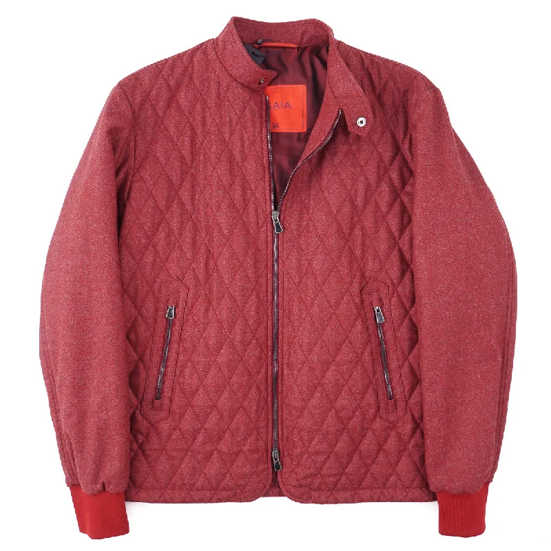Isaia Quilted Wool Bomber Jacket Casual Men's Japanese  Casual Men's Japanese 