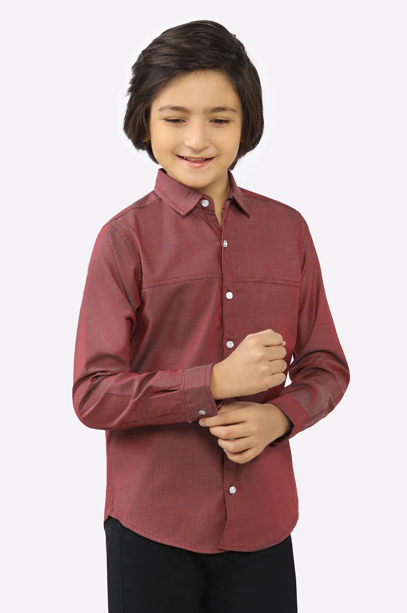 Maroon Textured Casual Shirt Trendy Men's Scandinavian Trendy Men's Scandinavian