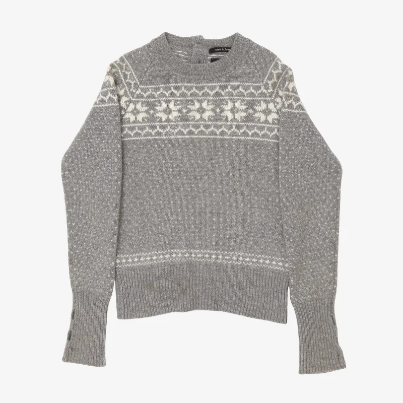 Womens Patterned Cashmere Knit Jumper Unique Men's Upcycled Unique Men's Upcycled