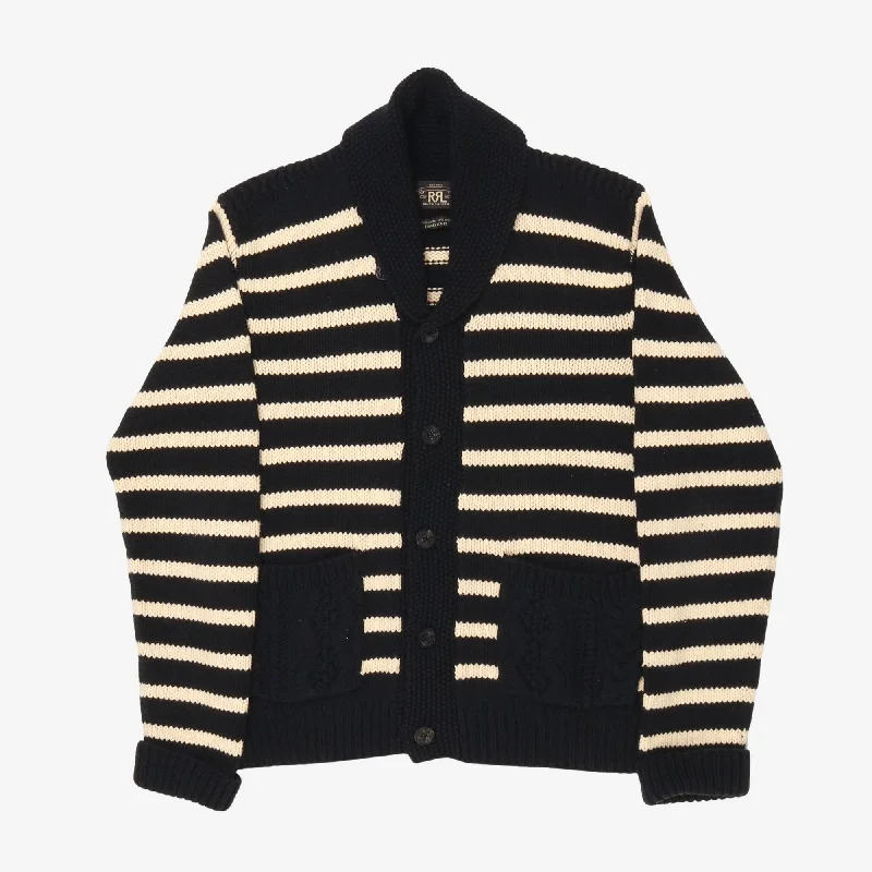 Stripe Shawl Collar Knitted Cardigan Sleek Men's Contemporary Sleek Men's Contemporary Stripe Shawl Collar Knitted Cardigan Sleek Men's Contemporary Sleek Men's Contemporary