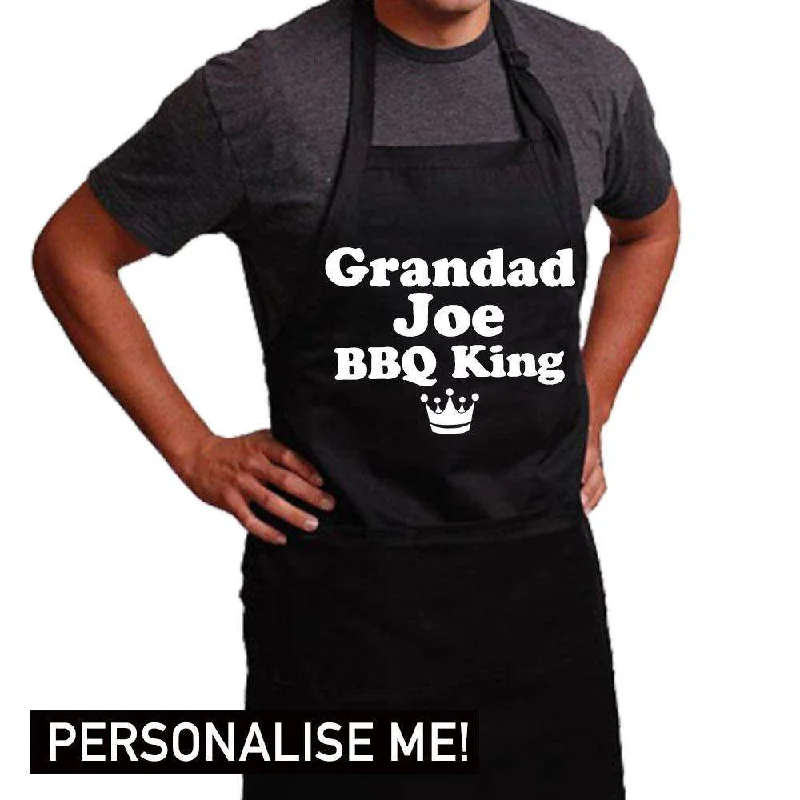 Personalised Grandad BBQ King Apron (MRK X) Sharp Men's Italian Sharp Men's Italian
