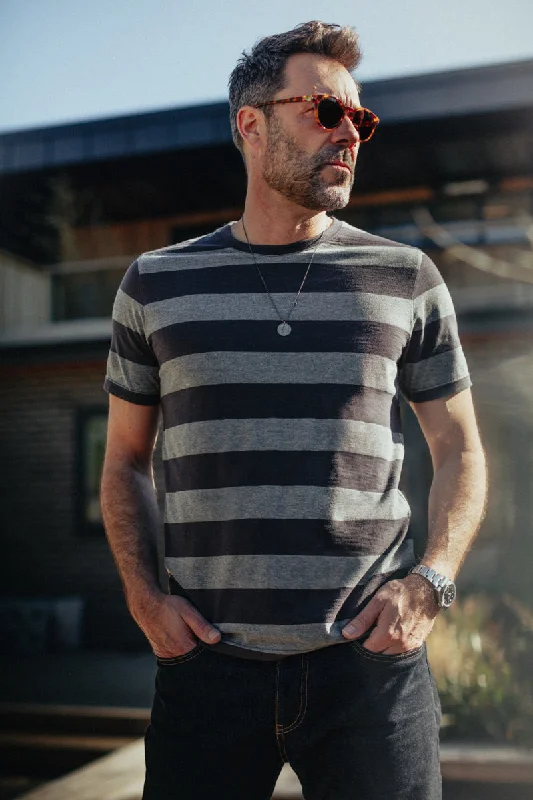 &SONS Papillon T-Shirt Grey Stripe Cclassic Men's Tweed Cclassic Men's Tweed