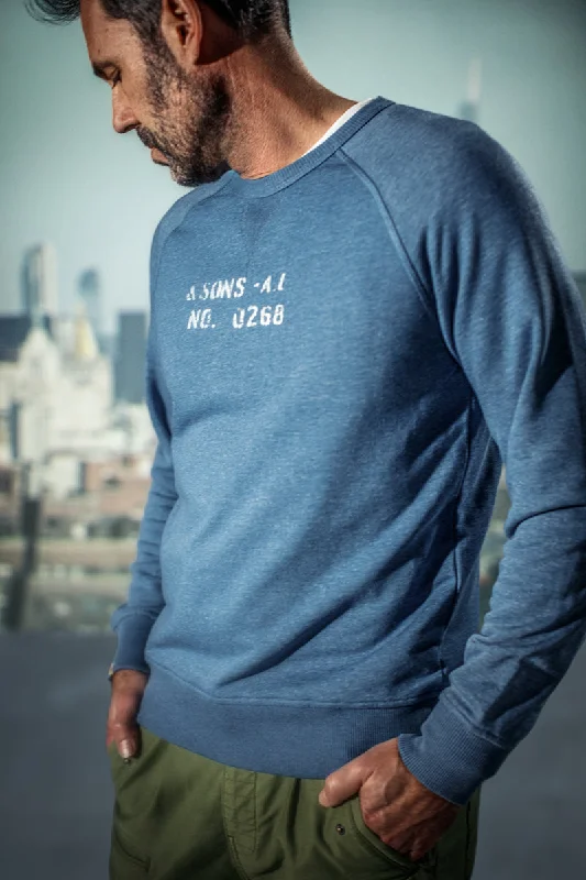 &SONS DECK Sweatshirt Sky Blue Artistic Men's Avant Artistic Men's Avant