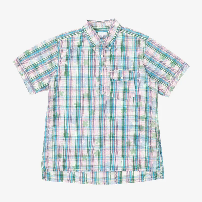 Flower Check PO BD Shirt Minimalist Men's Casual  Minimalist Men's Casual 