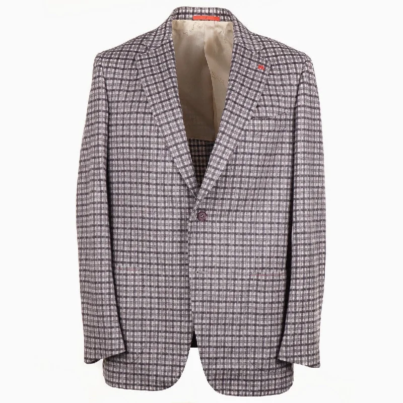 Isaia Flannel Wool-Cashmere Sport Coat Laid Laid