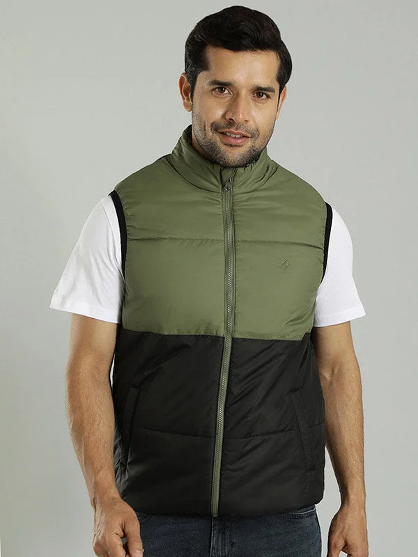 Men Solid Sleeveless Bomber Jacket Earthy Men's Hemp Earthy Men's Hemp