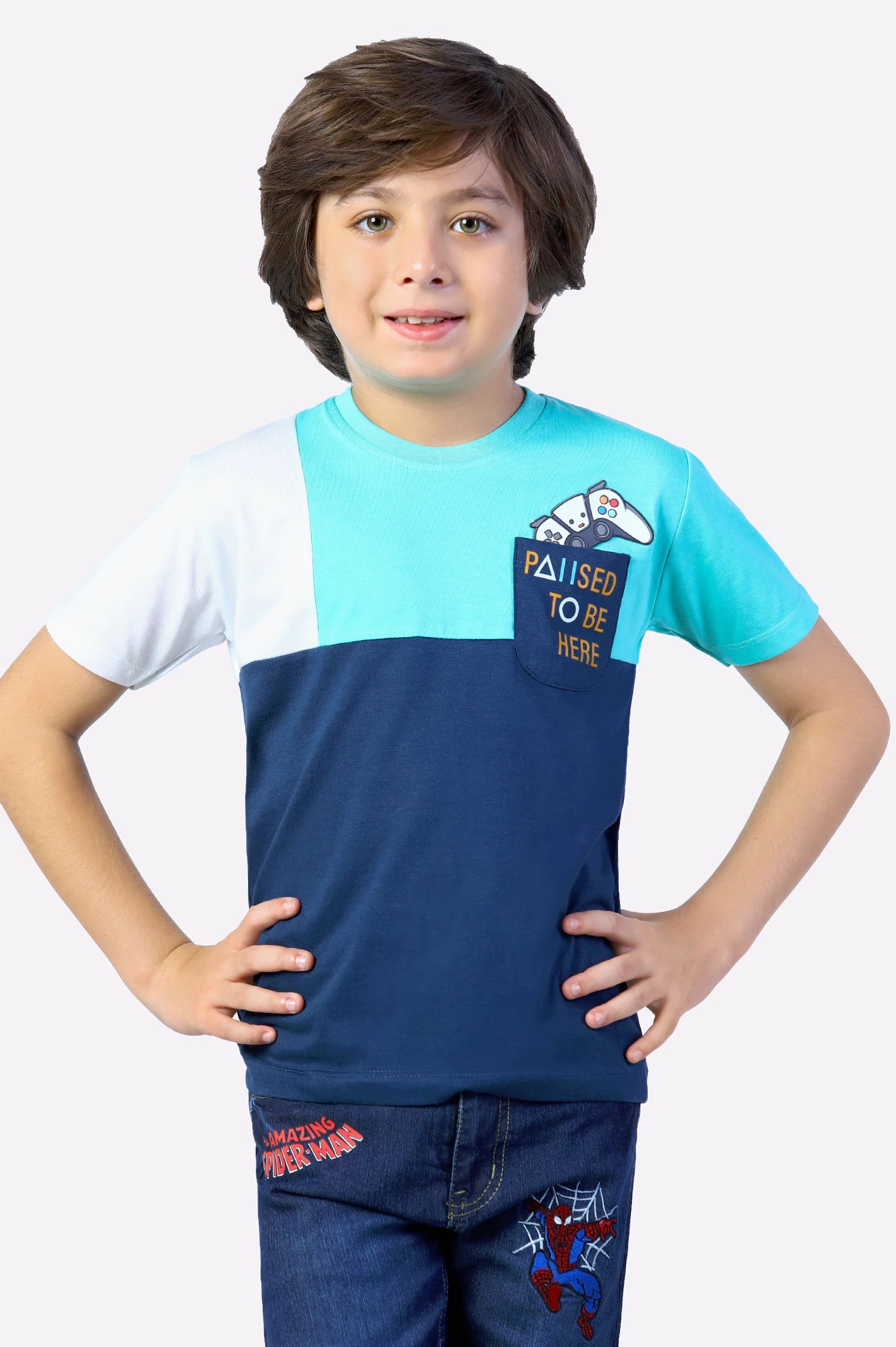 Navy Blue Color Block T-Shirt Refined Men's Classic  Refined Men's Classic 