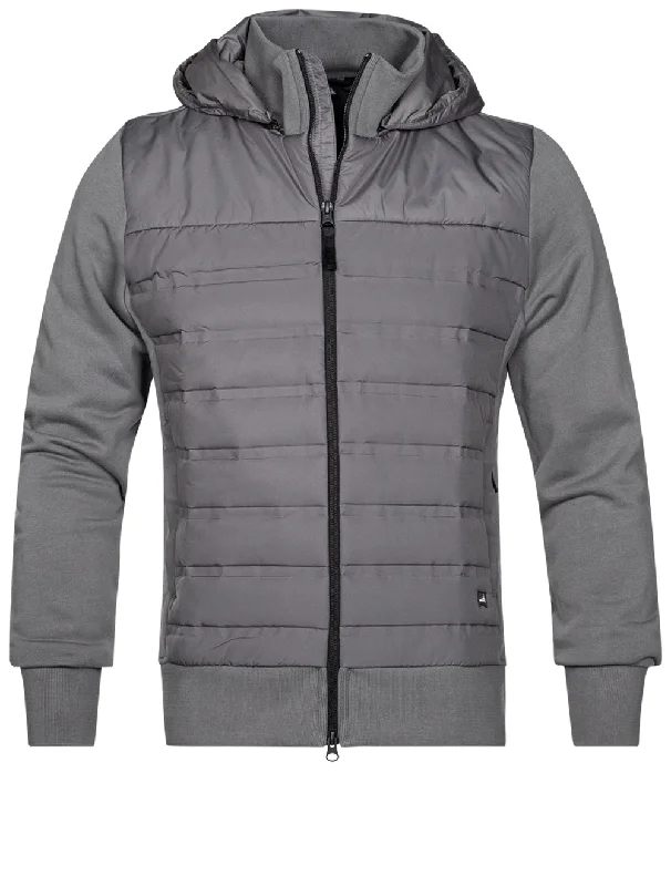 Smith Quilted Sweat Jacket Mid Grey Dapper Men's Bow Dapper Men's Bow