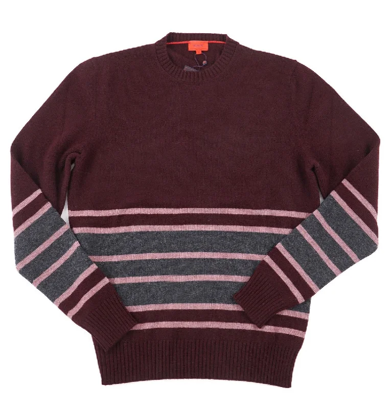 Isaia Colorblock Stripe Cashmere Sweater Edgy Men's Punk Edgy Men's Punk