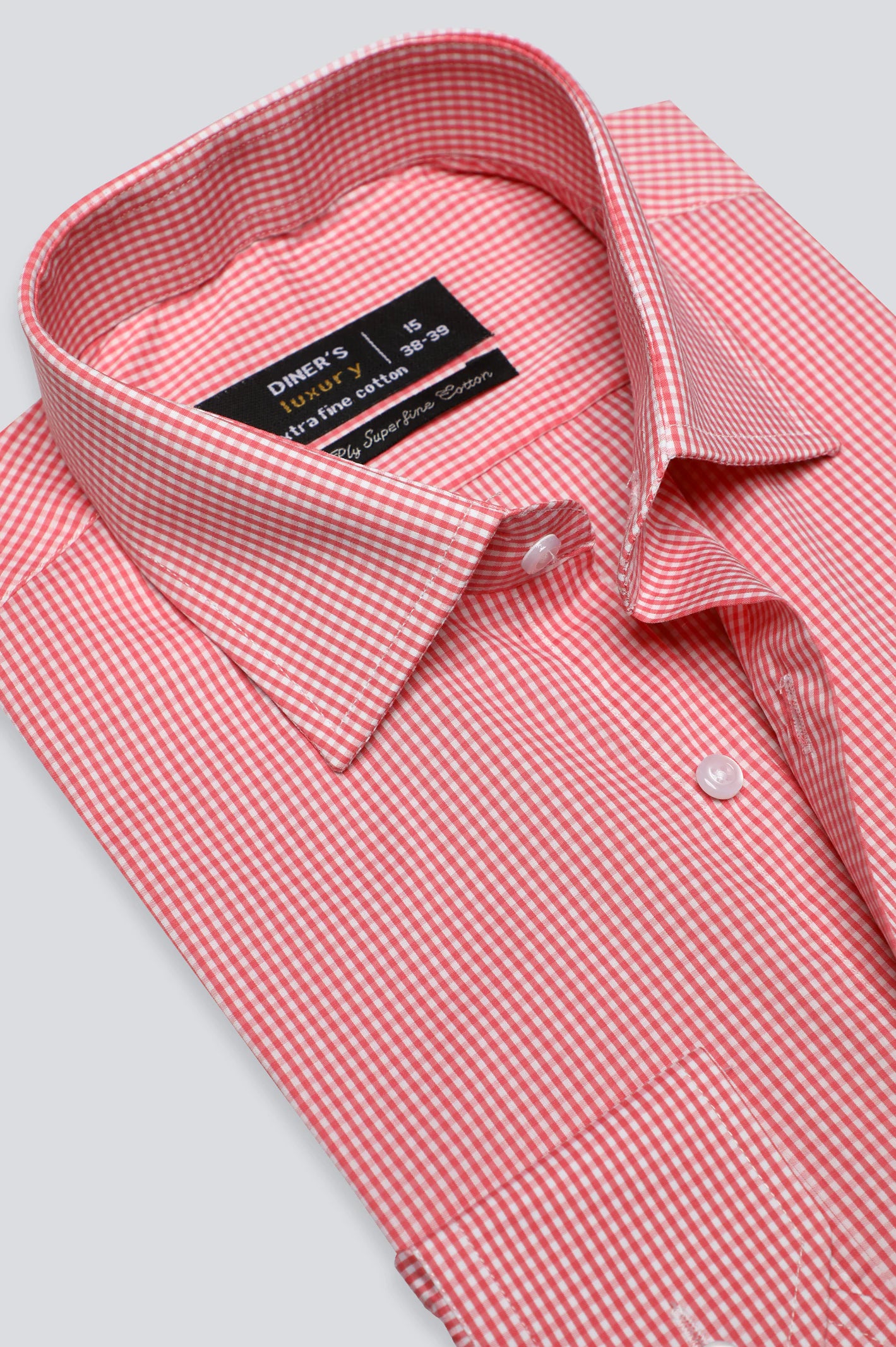 Peach Mini Check Formal Shirt Confident Men's Power Confident Men's Power
