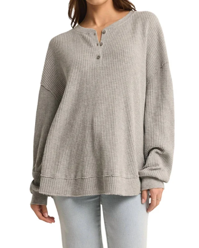 Jax Cozy Henley Top Relaxed Men's Beach