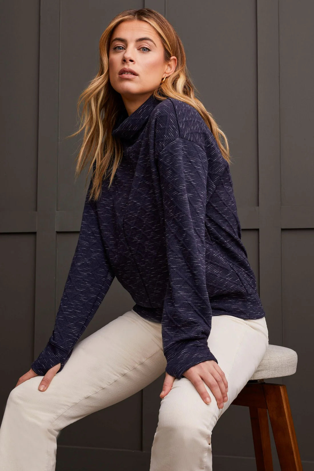 Tribal Funnel Neck Top Minimalist Men's Casual 
