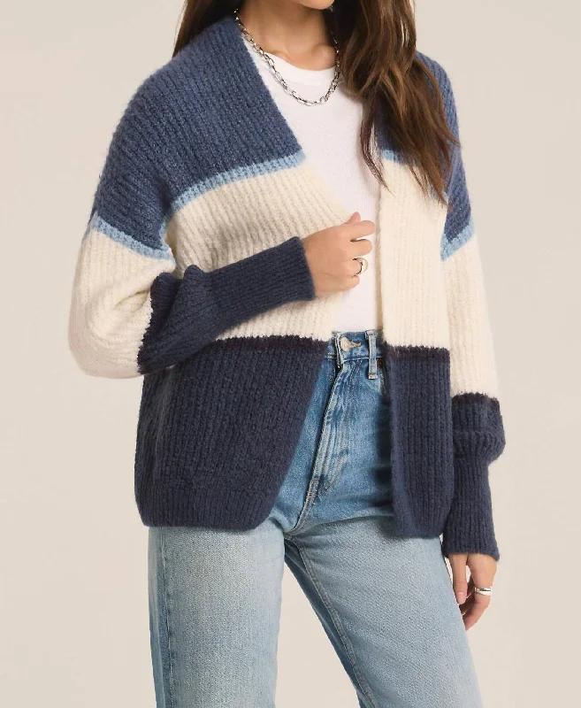 Jones Stripe Cardigan Sleek Men's Metallic