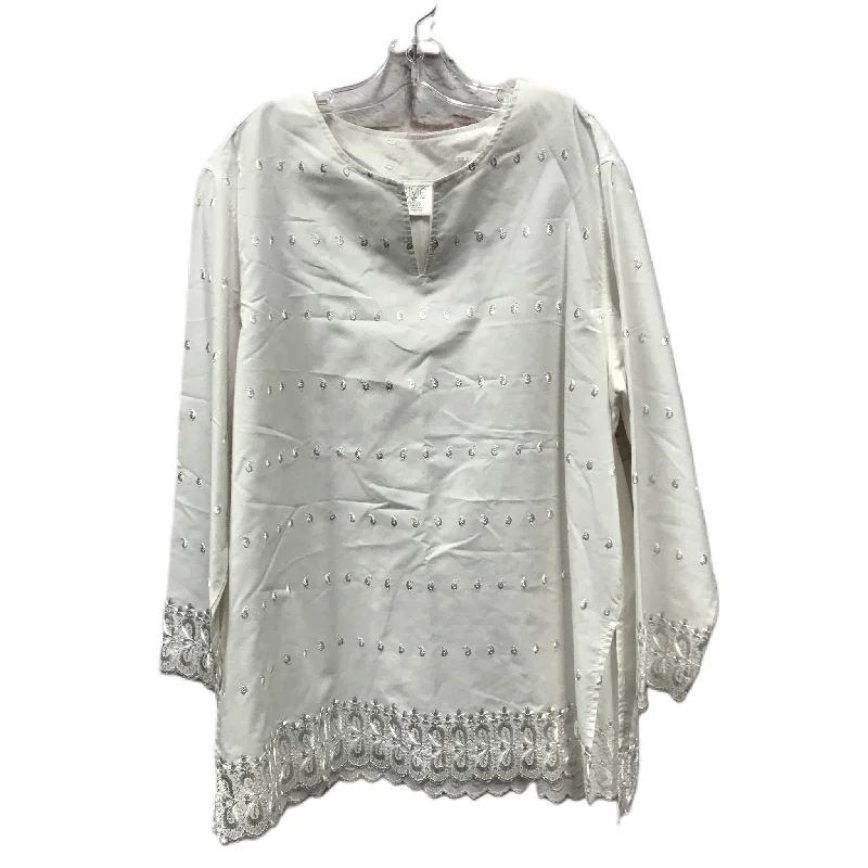 White Top Long Sleeve By  style studio, Size: 1x Unique Men's Patch