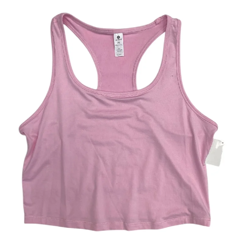 Athletic Tank Top By 90 Degrees By Reflex In Pink, Size:Xl Monochromatic Office Style