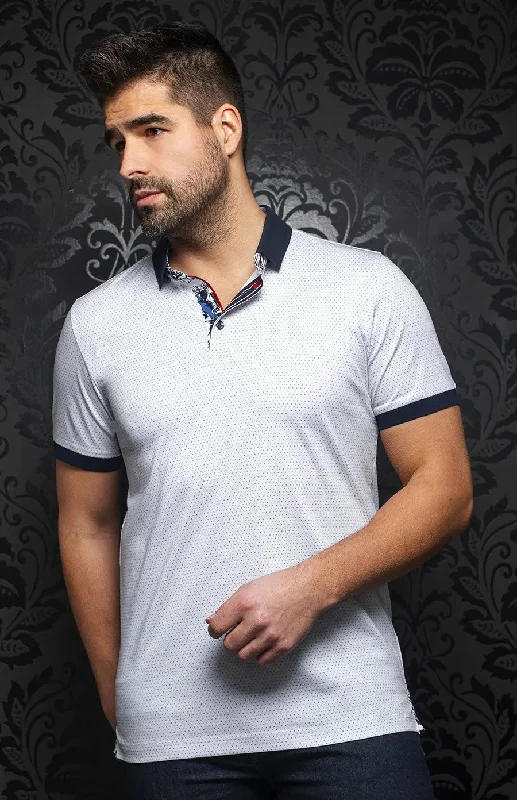 AU NOIR | Polo | San Marcos White/Royal Stylish Men's Tropical 