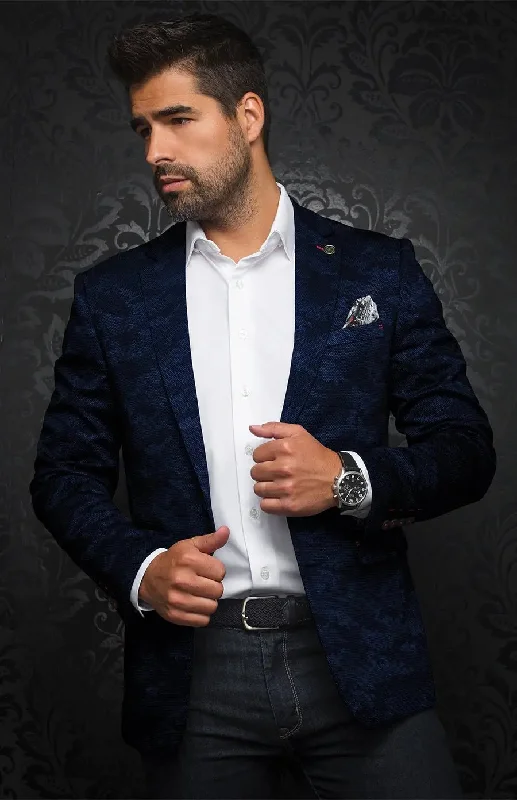 AU NOIR | Blazer | Murphy Navy Cool Men's Distressed