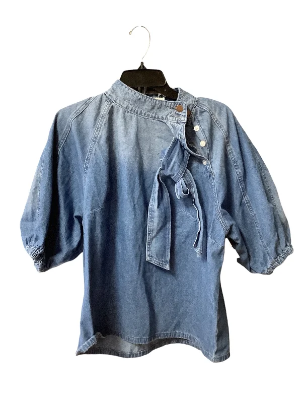 Top 3/4 Sleeve By Cmc In Blue Denim, Size: L Practical Men's Multi