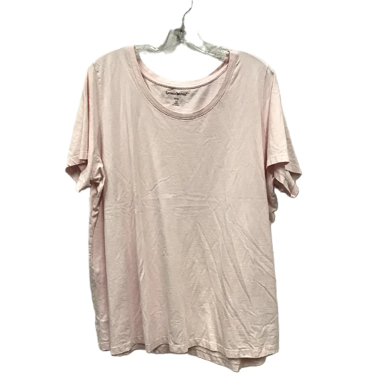 Pink Top Short Sleeve By Woman Within, Size: 1x Refined Men's Hand
