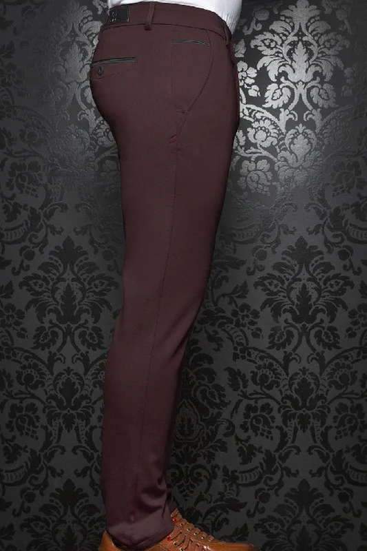 AU NOIR | Ultra Stretch Pants | Beretta Wine Edgy Men's Punk