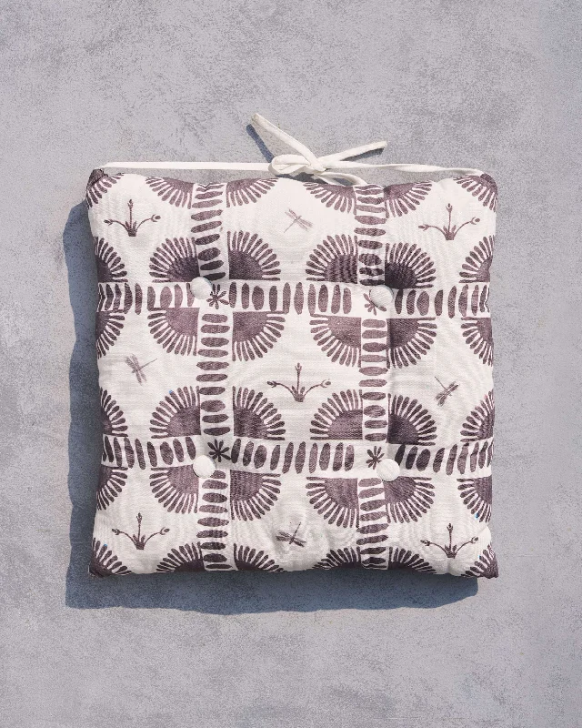 Striped Morocco chair cushion (Charcoal) Laid
