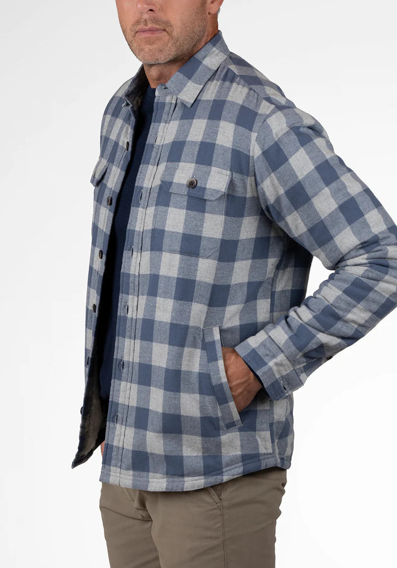 THE SOFTEST SHACKET - GREY/BLUE Sporty Men's Tennis
