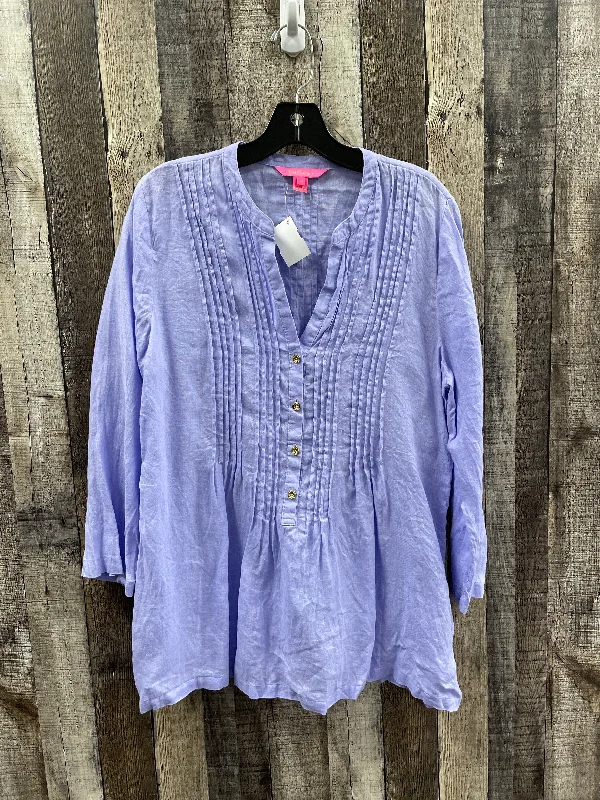 Tunic Long Sleeve By Lilly Pulitzer In Purple, Size: M Relaxed Men's Australian 