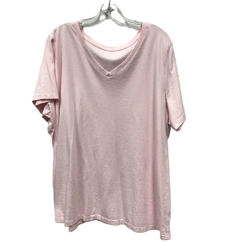 Pink Top Short Sleeve By Woman Within, Size: 2x Youthful Men's Anime