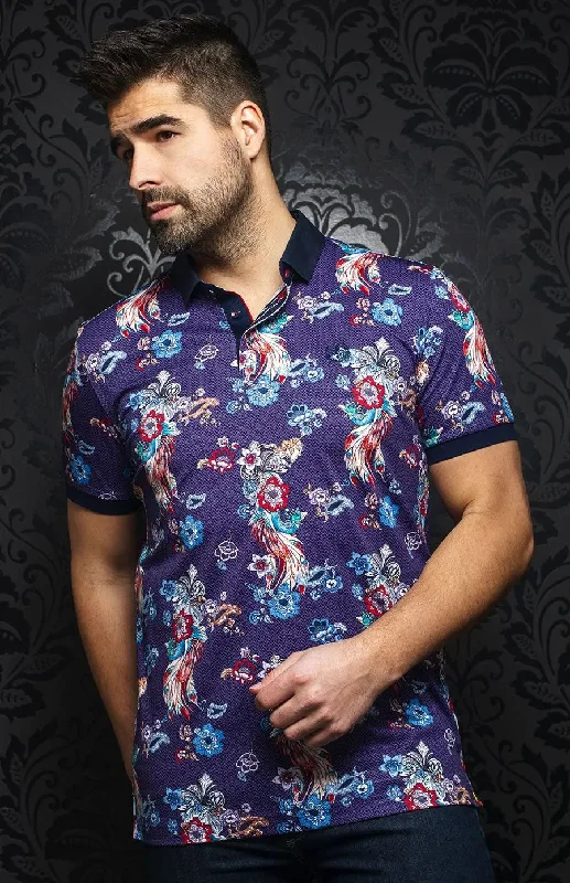 AU NOIR | Polo | Mackay Purple Unique Men's Upcycled