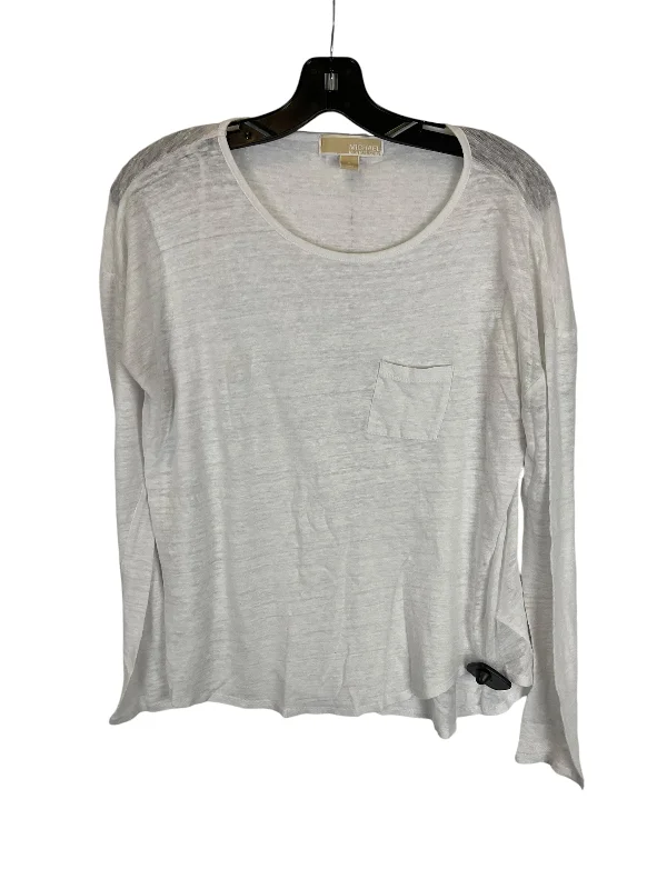 Top Long Sleeve By Michael By Michael Kors In White, Size: S Organic