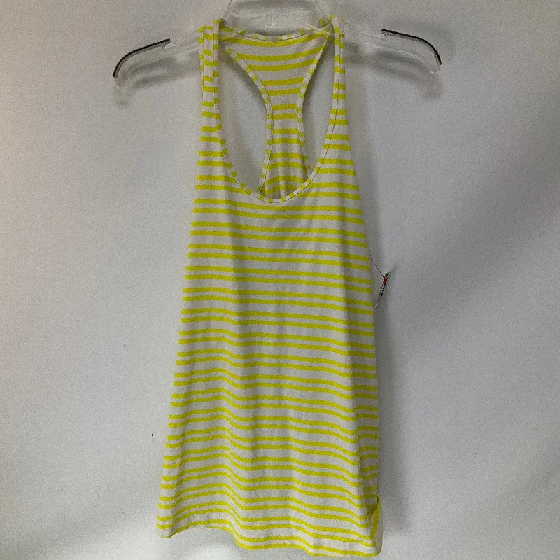Athletic Tank Top By Lululemon In White & Yellow, Size: 12 Practical Men's Multi