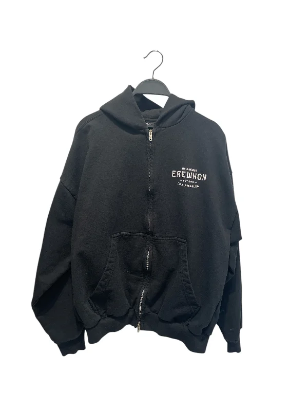 BALENCIAGA/Zip Up Hoodie/S/Cotton/BLK/Erewhon Confident Men's High
