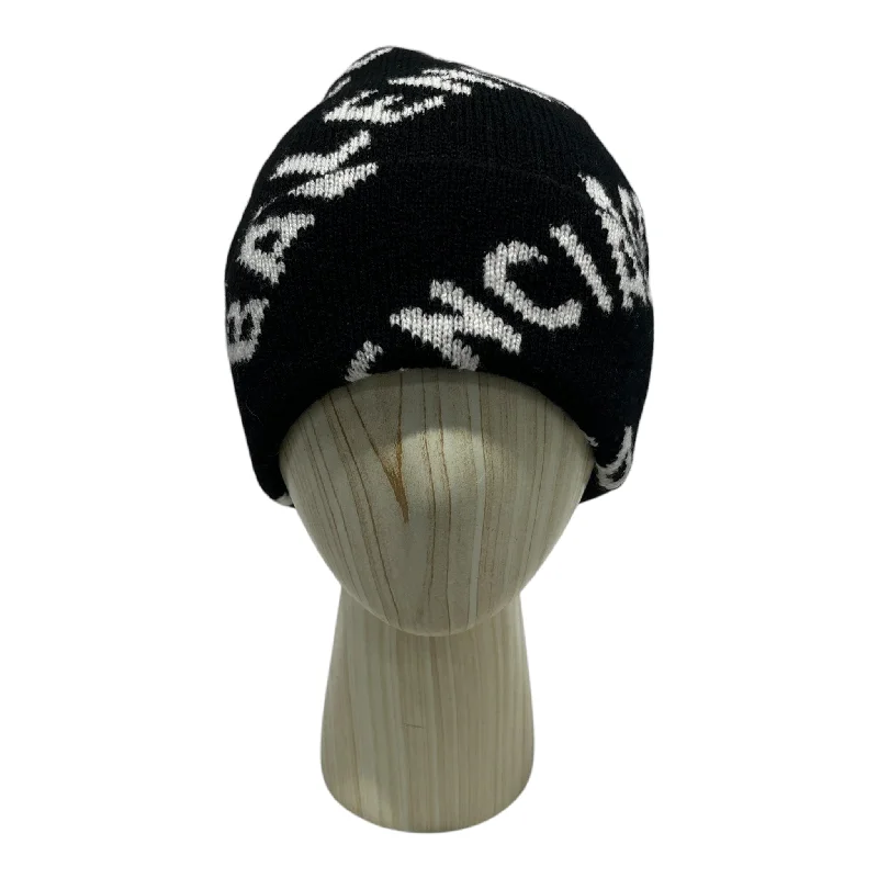 BALENCIAGA/Beanie/All Over Print/Wool/BLK/ Practical Men's Quick