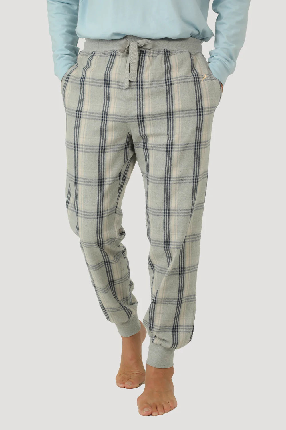 FLANNEL LOUNGE JOGGER - GRY/BLU Youthful Men's Anime